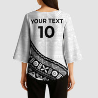 Custom Fijian Rugby Kimono Sleeve Blouse Tapa Pattern and Palm Tree Tribal LT03 - Polynesian Pride