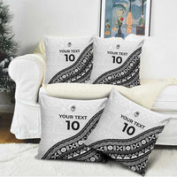 Custom Fijian Rugby Pillow Cover Tapa Pattern and Palm Tree Tribal