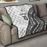 Custom Fijian Rugby Quilt Tapa Pattern and Palm Tree Tribal