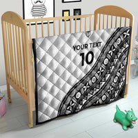 Custom Fijian Rugby Quilt Tapa Pattern and Palm Tree Tribal