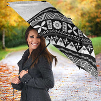 Custom Fijian Rugby Umbrella Tapa Pattern and Palm Tree Tribal