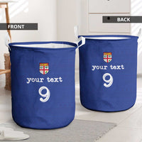 Custom Fijian Football Laundry Basket Tapa Pattern and Shark Tribal LT03 - Polynesian Pride
