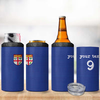 Custom Fijian Football 4 in 1 Can Cooler Tumbler Tapa Pattern and Shark Tribal