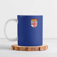 Custom Fijian Football Ceramic Mug Tapa Pattern and Shark Tribal