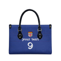 Custom Fijian Football Leather Bag Tapa Pattern and Shark Tribal