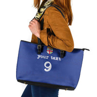 Custom Fijian Football Leather Tote Bag Tapa Pattern and Shark Tribal