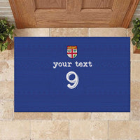 Custom Fijian Football Rubber Doormat Tapa Pattern and Shark Tribal
