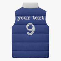 Custom Fijian Football Sleeveless Puffer Jacket Tapa Pattern and Shark Tribal