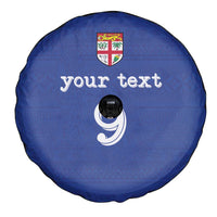 Custom Fijian Football Spare Tire Cover Tapa Pattern and Shark Tribal LT03 - Polynesian Pride