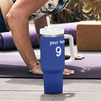 Custom Fijian Football Tumbler With Handle Tapa Pattern and Shark Tribal