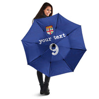 Custom Fijian Football Umbrella Tapa Pattern and Shark Tribal