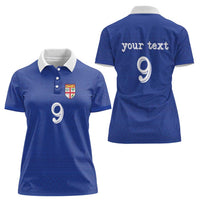 Custom Fijian Football Women Polo Shirt Tapa Pattern and Shark Tribal