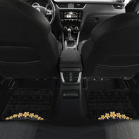 Hawaii Plumeria Lei Car Mats Tiki and Kakau Pattern Black Color