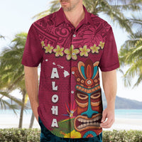 Hawaii Plumeria Lei Hawaiian Shirt Tiki and Kakau Pattern Pink Color LT03 - Polynesian Pride