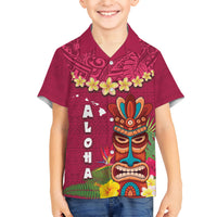Hawaii Plumeria Lei Hawaiian Shirt Tiki and Kakau Pattern Pink Color LT03 - Polynesian Pride