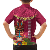 Hawaii Plumeria Lei Hawaiian Shirt Tiki and Kakau Pattern Pink Color LT03 - Polynesian Pride