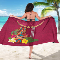 Hawaii Plumeria Lei Sarong Tiki and Kakau Pattern Pink Color LT03 - Polynesian Pride