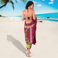 Hawaii Plumeria Lei Sarong Tiki and Kakau Pattern Pink Color LT03 - Polynesian Pride