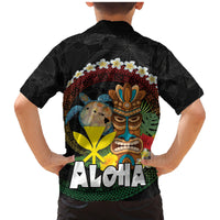 Aloha Hawaii Family Matching Mermaid Dress and Hawaiian Shirt Kanaka Maoli with Polynesian Spiral Plumeria
