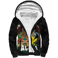 Aloha Hawaii Sherpa Hoodie Kanaka Maoli with Polynesian Spiral Plumeria LT03 Unisex Black - Polynesian Pride
