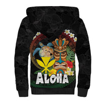 Aloha Hawaii Sherpa Hoodie Kanaka Maoli with Polynesian Spiral Plumeria LT03 - Polynesian Pride