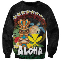 Aloha Hawaii Sweatshirt Kanaka Maoli with Polynesian Spiral Plumeria