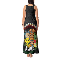 Aloha Hawaii Tank Maxi Dress Kanaka Maoli with Polynesian Spiral Plumeria LT03 - Polynesian Pride