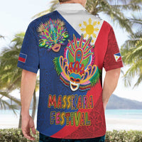 Philippines MassKara Hawaiian Shirt Filipino Carnival Mask and Polynesian Pattern