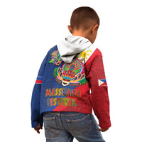 Philippines MassKara Kid Hoodie Filipino Carnival Mask and Polynesian Pattern LT03 - Polynesian Pride