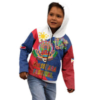 Philippines MassKara Kid Hoodie Filipino Carnival Mask and Polynesian Pattern LT03 - Polynesian Pride