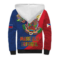 Philippines MassKara Sherpa Hoodie Filipino Carnival Mask and Polynesian Pattern