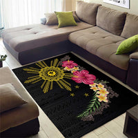 Hawaii and Philippines Together Area Rug Hibiscus Flower and Sun Badge Polynesian Pattern Coloful LT03 - Polynesian Pride