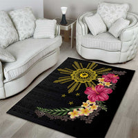 Hawaii and Philippines Together Area Rug Hibiscus Flower and Sun Badge Polynesian Pattern Coloful LT03 - Polynesian Pride