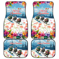 New Zealand Merry Christmas Car Mats Kiwi Birds Snow Boarding-Vibrant Tropical Flower - Polynesian Pride