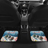 New Zealand Merry Christmas Car Mats Kiwi Birds Snow Boarding-Vibrant Tropical Flower - Polynesian Pride