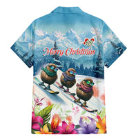 New Zealand Merry Christmas Family Matching Mermaid Dress and Hawaiian Shirt Kiwi Birds Snow Boarding-Vibrant Tropical Flower - Polynesian Pride