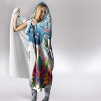 New Zealand Merry Christmas Hooded Blanket Kiwi Birds Snow Boarding-Vibrant Tropical Flower - Polynesian Pride