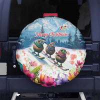 New Zealand Merry Christmas Spare Tire Cover Kiwi Birds Snow Boarding-Vibrant Tropical Flower - Polynesian Pride