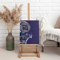 Samoan Siapo Art Tattoo Polynesian Pattern Canvas Wall Art Navy Color - Polynesian Pride