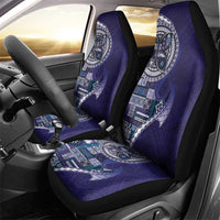 Samoan Siapo Art Tattoo Polynesian Pattern Car Seat Cover Navy Color - Polynesian Pride