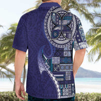 Samoan Siapo Art Tattoo Polynesian Pattern Hawaiian Shirt Navy Color - Polynesian Pride