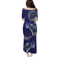 Samoan Siapo Art Tattoo Polynesian Pattern Puletasi Navy Color - Polynesian Pride