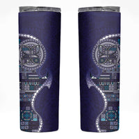 Samoan Siapo Art Tattoo Polynesian Pattern Skinny Tumbler Navy Color - Polynesian Pride