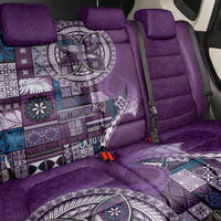 Samoan Siapo Art Tattoo Polynesian Pattern Back Car Seat Cover Purple Color LT03 - Polynesian Pride