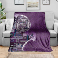 Samoan Siapo Art Tattoo Polynesian Pattern Blanket Purple Color - Polynesian Pride