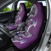 Samoan Siapo Art Tattoo Polynesian Pattern Car Seat Cover Purple Color - Polynesian Pride