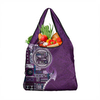Samoan Siapo Art Tattoo Polynesian Pattern Grocery Bag Purple Color - Polynesian Pride