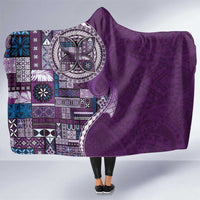 Samoan Siapo Art Tattoo Polynesian Pattern Hooded Blanket Purple Color LT03 One Size Purple - Polynesian Pride