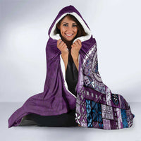 Samoan Siapo Art Tattoo Polynesian Pattern Hooded Blanket Purple Color LT03 - Polynesian Pride