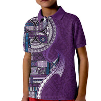 Samoan Siapo Art Tattoo Polynesian Pattern Kid Polo Shirt Purple Color LT03 Kid Purple - Polynesian Pride
